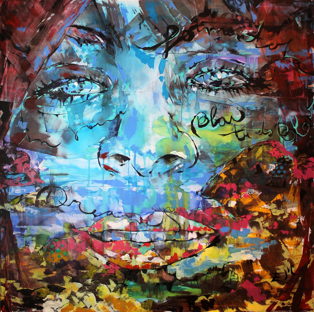 SOLD / Blau tu ets blau · 125 x 125 · Mixed Media · 2015