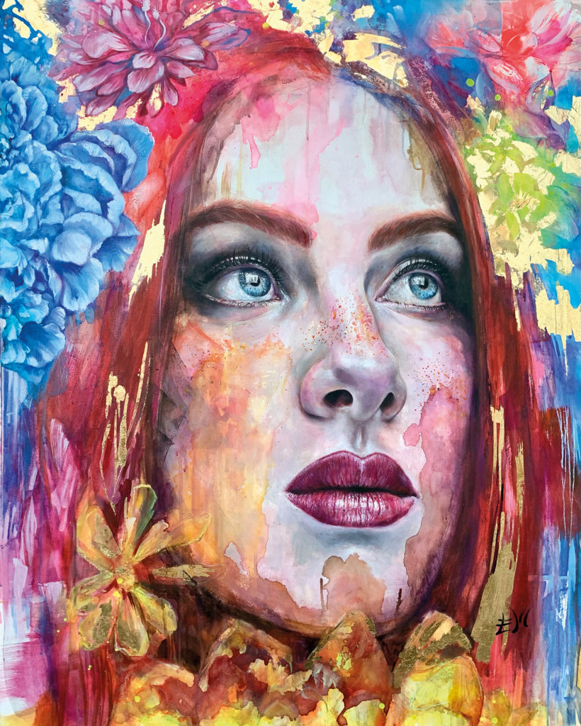 AFRODITA1 · 100x81 · Mixed media (oil, acrilic, gold) · 2022